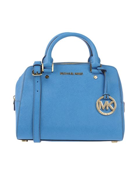 light blue and white michael kors purse|michael kors blue leather purse.